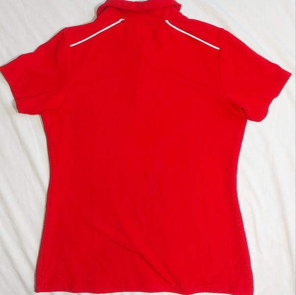 Under Armour Heatgear Red Short Sleeve Button Collar Golf Shirt, medium - Picture 8 of 11